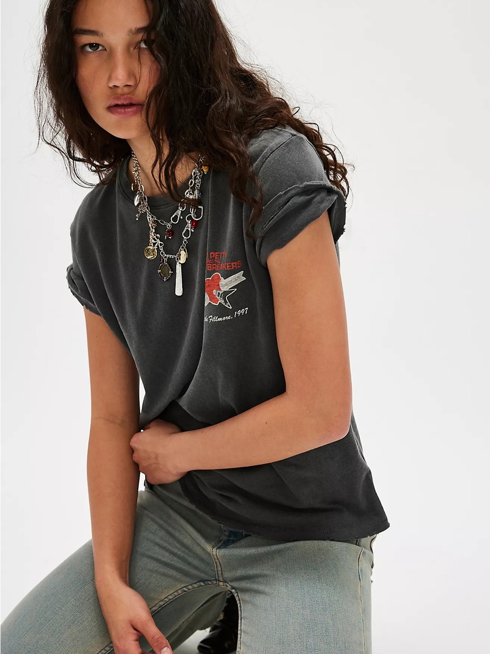 Free People Junk Food Clothing Tom Petty & The Heartbreakers Graphic Tee Small